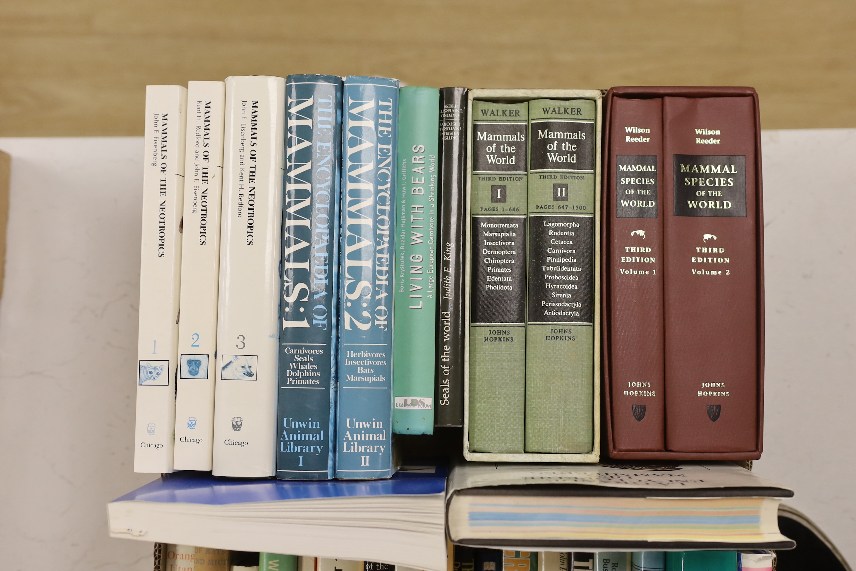Wilson, Don E. & Reeder, DeeAnne M. (editors) - Mammal Species of the World: a taxonomic and geographic reference. 3rd edition, 2 vols. publisher's cloth and slipcase, 4to. Johns Hopkins Univ. Press, 2005; Beolens, B. &